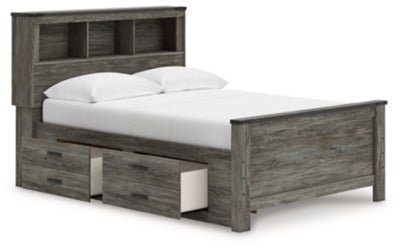 Frandern Full Bookcase Panel Bed with Storage - Gray Storage Bed modern furniture Contempo Furniture