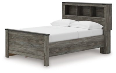 Frandern Full Bookcase Panel Bed with Storage - Gray Storage Bed modern furniture Contempo Furniture