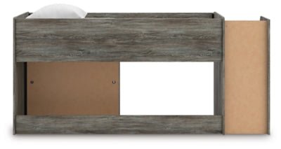 Frandern Twin Loft Bed with Bookcase Storage - Gray Loft Bed modern furniture Contempo Furniture