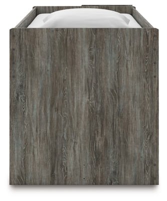 Frandern Twin Loft Bed with Bookcase Storage - Gray Loft Bed modern furniture Contempo Furniture