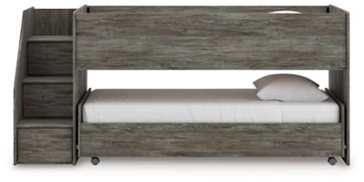 Frandern Twin over Twin Loft Bed - Gray Loft Bed modern furniture Contempo Furniture