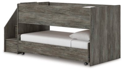 Frandern Twin over Twin Loft Bed - Gray Loft Bed modern furniture Contempo Furniture
