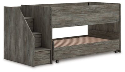 Frandern Twin over Twin Loft Bed - Gray Loft Bed modern furniture Contempo Furniture