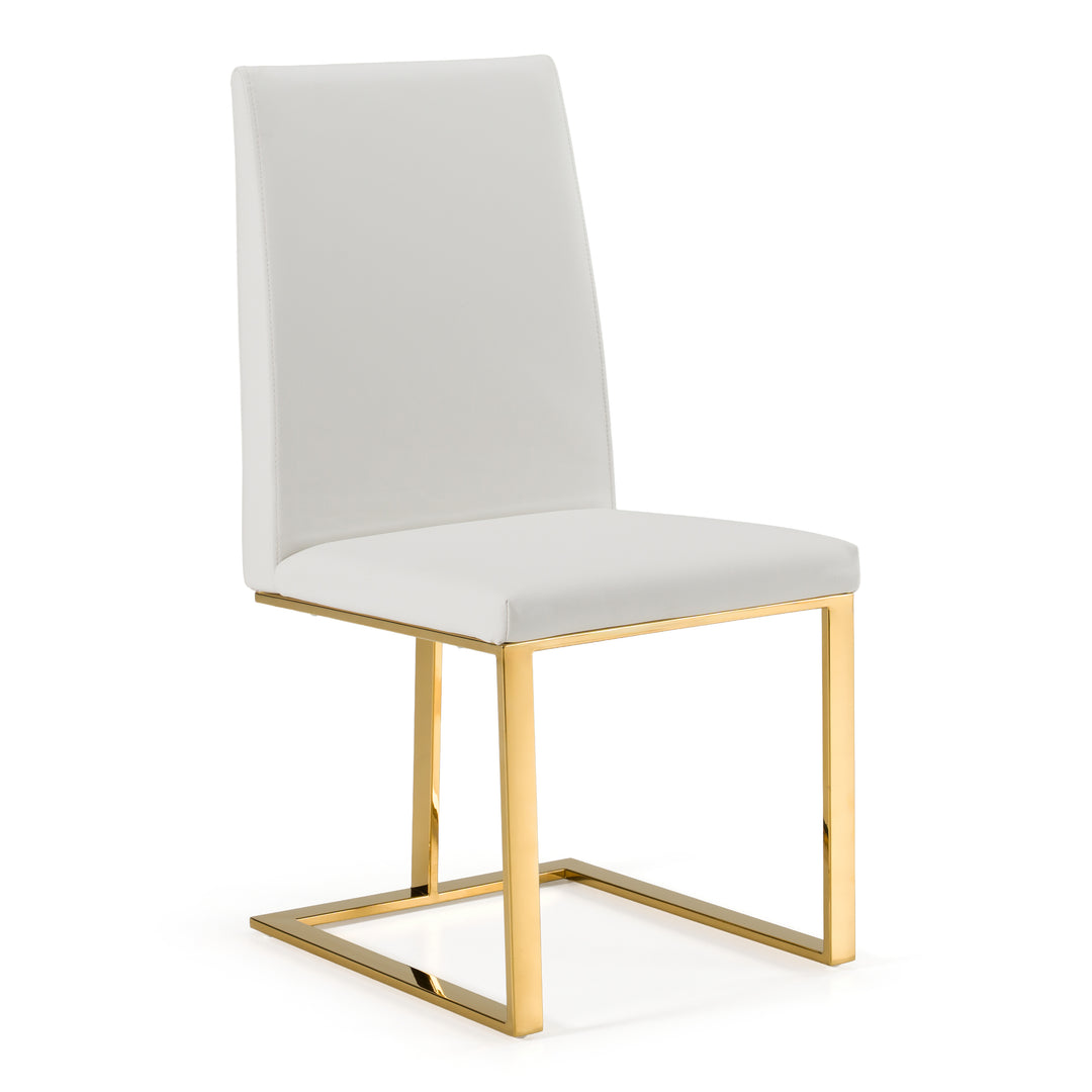 Frankie  Contemporary White & Gold Dining Chair