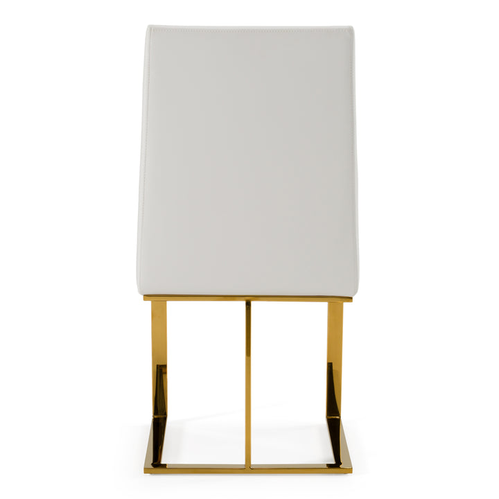 Frankie - Contemporary White &amp; Gold Dining Chair
