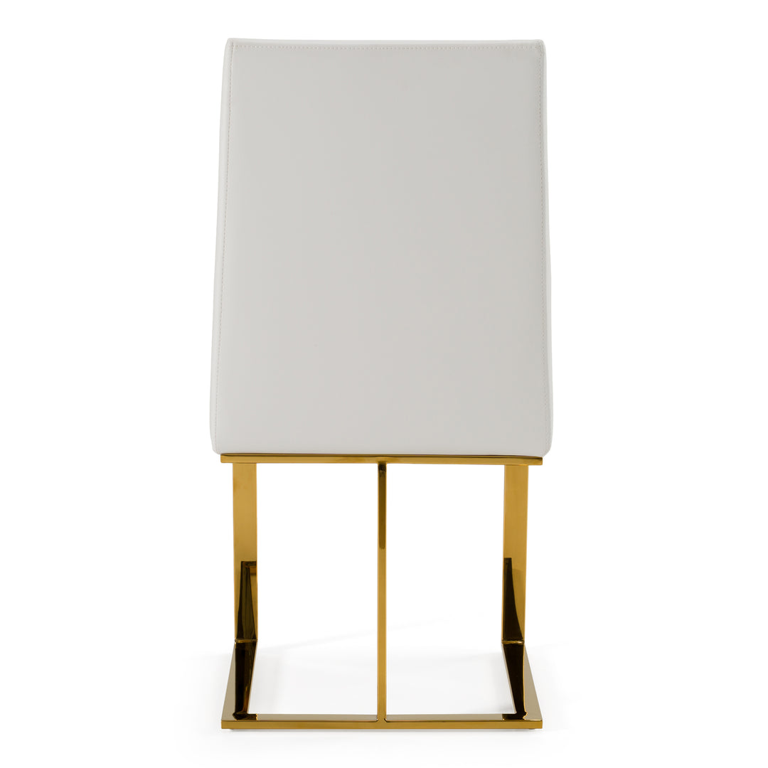 Frankie - Contemporary White & Gold Dining Chair