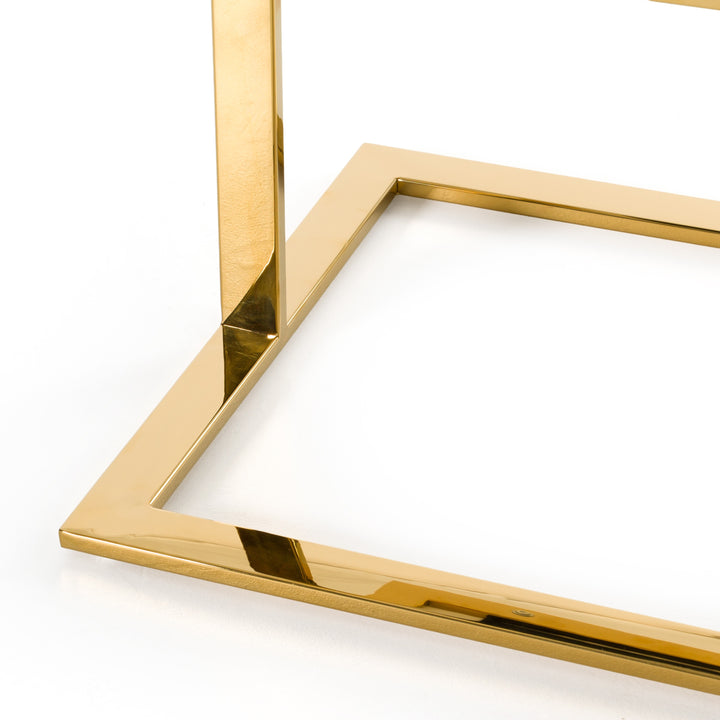 Frankie - Contemporary White &amp; Gold Dining Chair