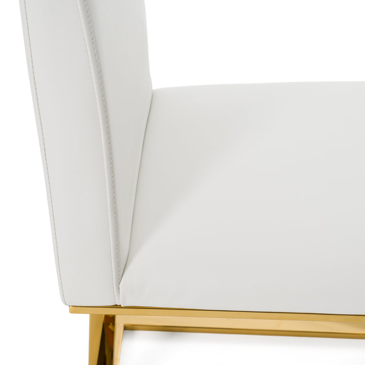 Frankie - Contemporary White &amp; Gold Dining Chair