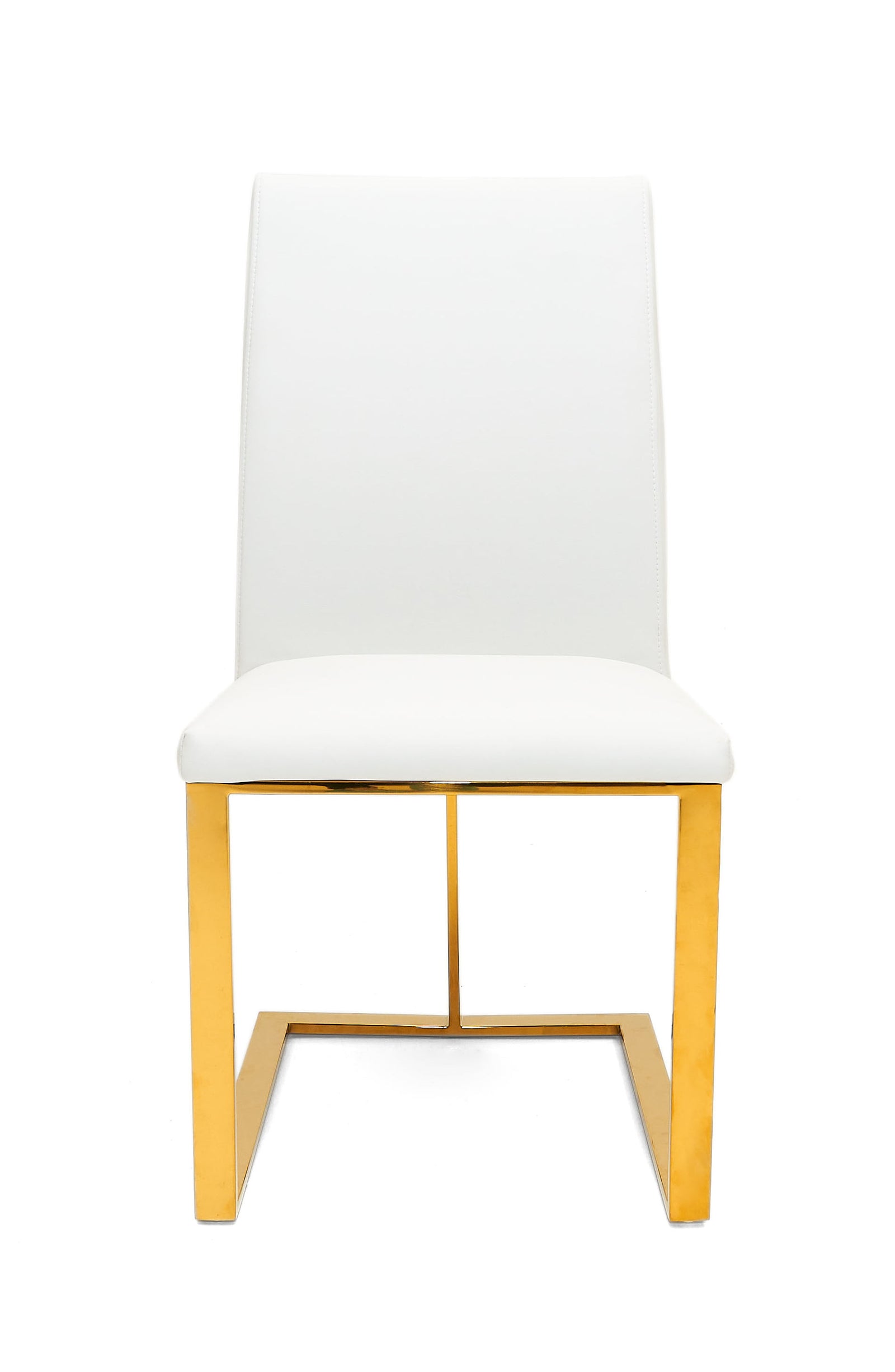 Frankie - Contemporary White  and  Gold Dining Chair