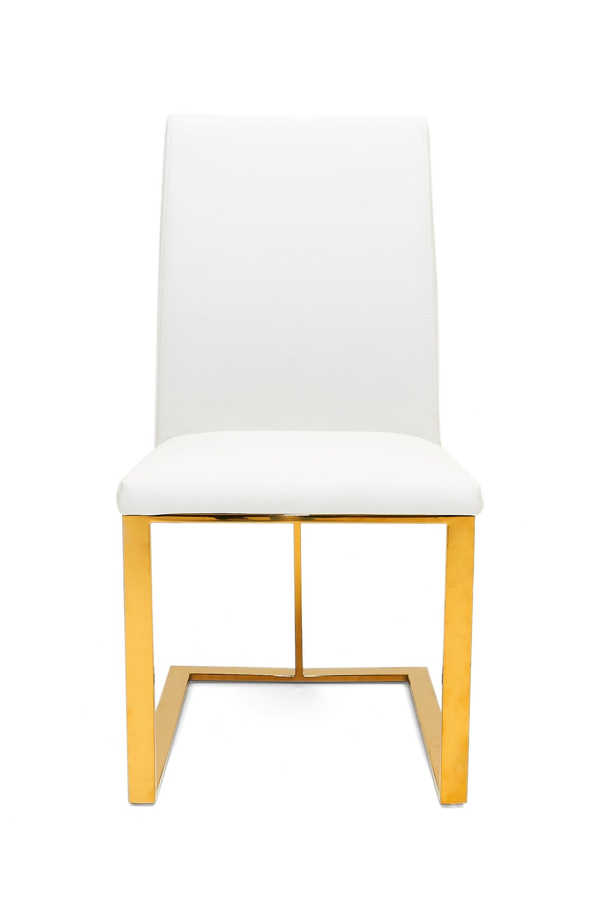 Frankie - Contemporary White & Gold Dining Chair - View 2