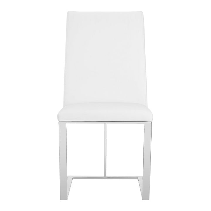 Frankie - Modern White &amp; Brushed Stainless Steel Dining Chair
