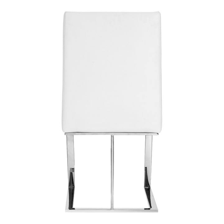 Frankie - Modern White &amp; Brushed Stainless Steel Dining Chair