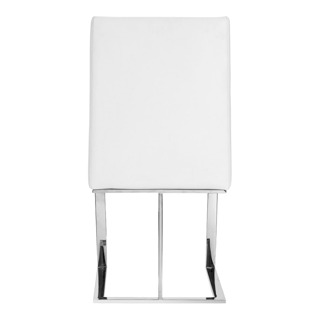 Frankie - Modern White & Brushed Stainless Steel Dining Chair