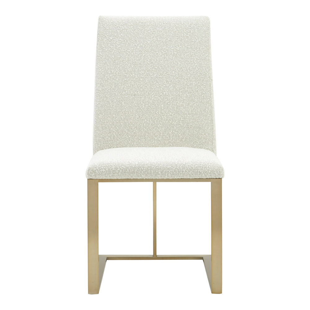 Frankie - Modern Off-White Fabric + Antique Brass Dining Chair - View 5
