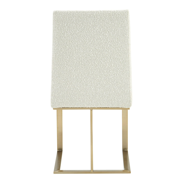 Frankie - Modern Off-White Fabric + Antique Brass Dining Chair