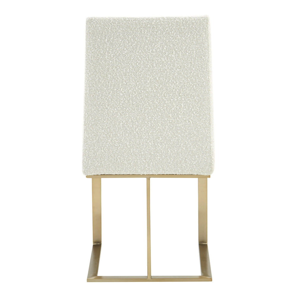 Frankie - Modern Off-White Fabric + Antique Brass Dining Chair - View 6