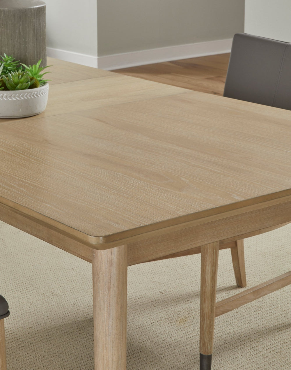 Franklin Extendable White Oak Dining Table in Au Natural Table modern furniture Contempo Furniture
