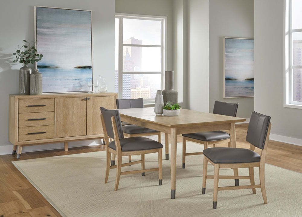 Franklin Extendable White Oak Dining Table in Au Natural Table modern furniture Contempo Furniture