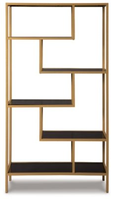 Frankwell Bookcase - Gold Etageres modern furniture Contempo Furniture