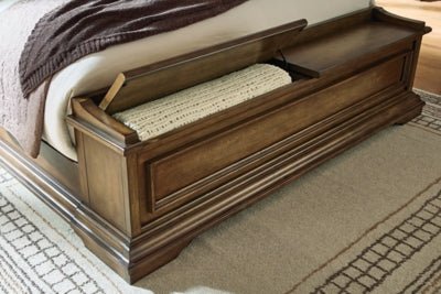 Frantanna California King Panel Storage Bed - Dark Brown Storage Bed modern furniture Contempo Furniture