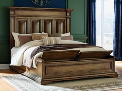 Frantanna California King Panel Storage Bed - Dark Brown Storage Bed modern furniture Contempo Furniture