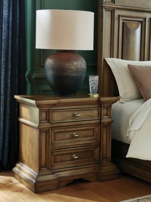 Frantanna Nightstand - Dark Brown Nightstand w/ Charging Station modern furniture Contempo Furniture