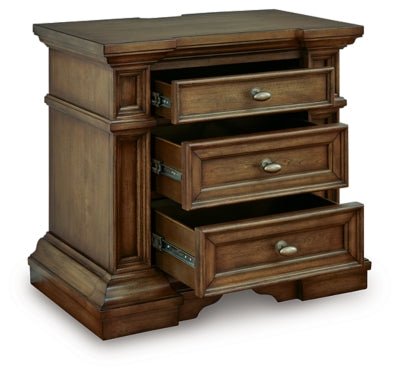 Frantanna Nightstand - Dark Brown Nightstand w/ Charging Station modern furniture Contempo Furniture