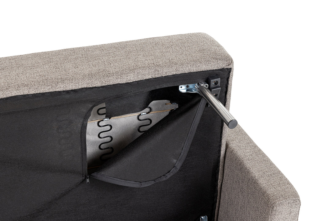 Fredonia Modern Grey Fabric Sofa Bed with Storage