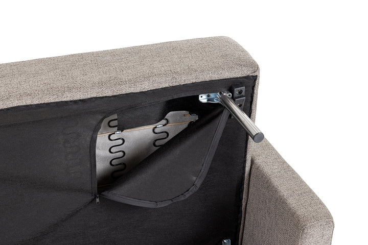 Fredonia Modern Grey Fabric Sofa Bed with Storage