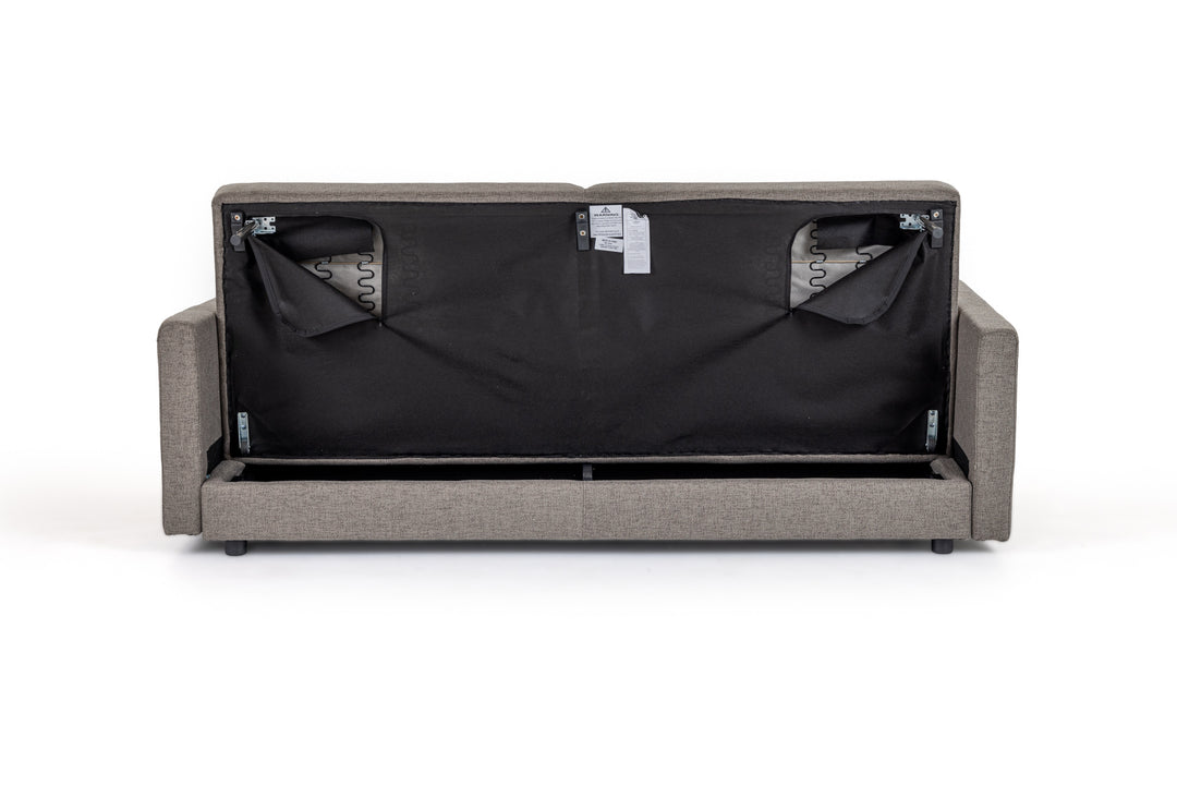 Fredonia Modern Grey Fabric Sofa Bed with Storage