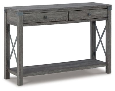 Freedan Sofa/Console Table - Dark Gray | Ashley Furniture