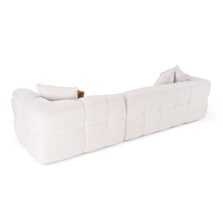 Freya - Modern Beige Fabric Sectional w/ Console