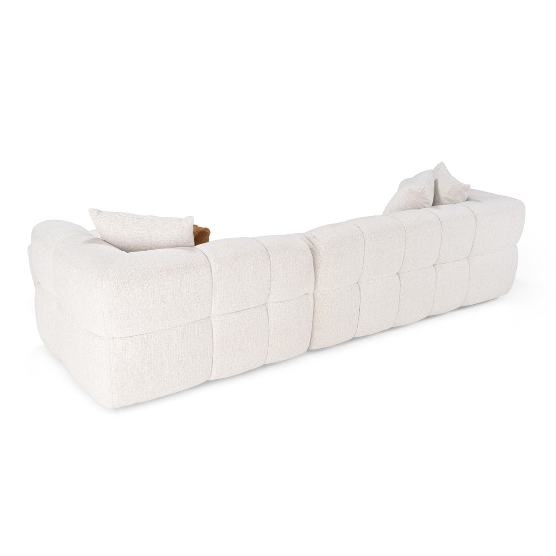 Freya - Modern Beige Fabric Sectional w/ Console