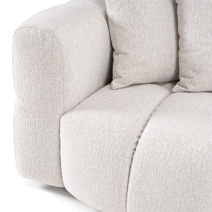Freya - Modern Beige Fabric Sectional w/ Console