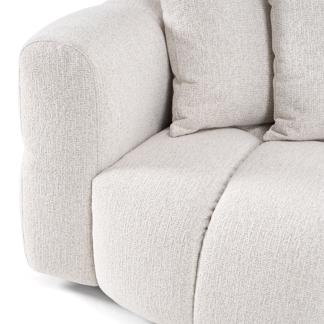 Freya - Modern Beige Fabric Sectional w/ Console