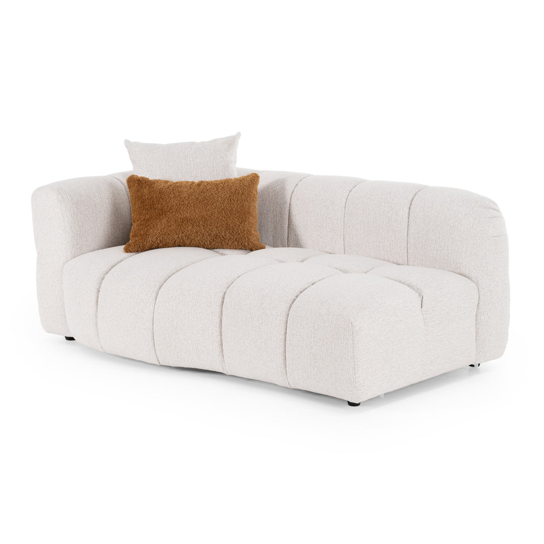 Freya - Modern Beige Fabric Sectional w/ Console