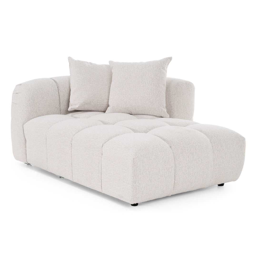 Freya - Modern Beige Fabric Sectional w/ Console