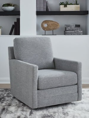Freybourne Next - Gen Nuvella Swivel Accent Chair - Gray Swivel Chair modern furniture Contempo Furniture