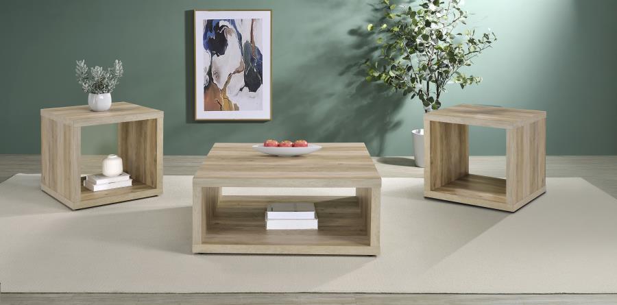 Frisco - 3 Piece Coffee And End Table Set - Distressed Pine Table Set modern furniture Contempo Furniture