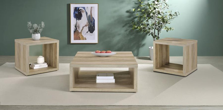 Frisco - 3 Piece Coffee And End Table Set - Distressed Pine Table Set modern furniture Contempo Furniture