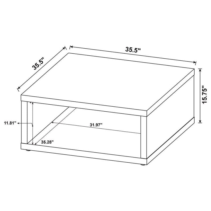 Frisco - Square Engineered Wood Coffee Table - Dark Pine Coffee Table modern furniture Contempo Furniture