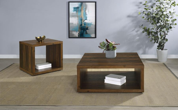 Frisco - Square Engineered Wood Coffee Table - Dark Pine Coffee Table modern furniture Contempo Furniture