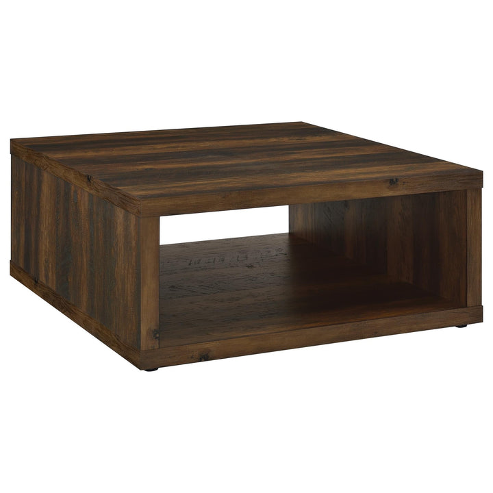 Frisco - Square Engineered Wood Coffee Table - Dark Pine Coffee Table modern furniture Contempo Furniture