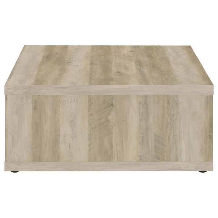 Frisco - Square Engineered Wood Coffee Table - Distressed Pine Coffee Table modern furniture Contempo Furniture