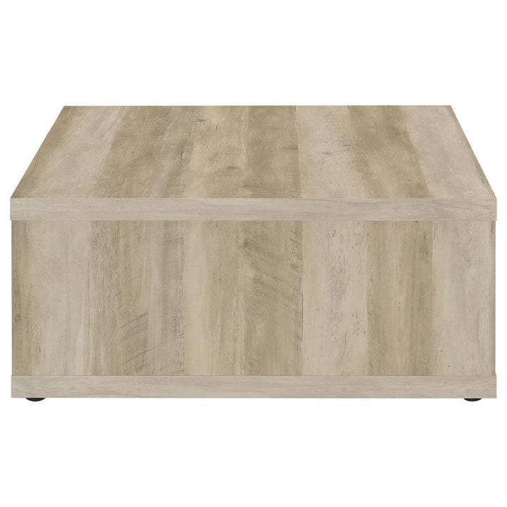 Frisco - Square Engineered Wood Coffee Table - Distressed Pine Coffee Table modern furniture Contempo Furniture