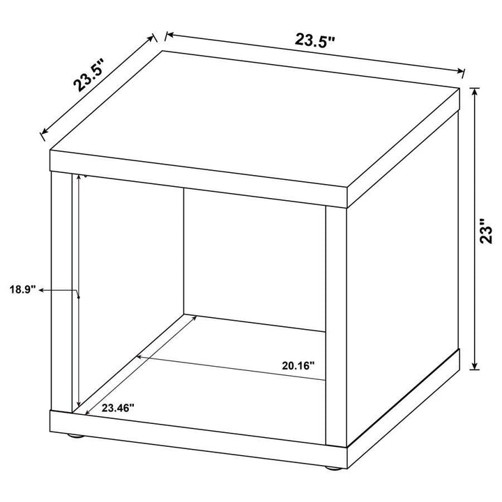 Frisco - Square Engineered Wood Side End Table - Dark Pine End Table modern furniture Contempo Furniture