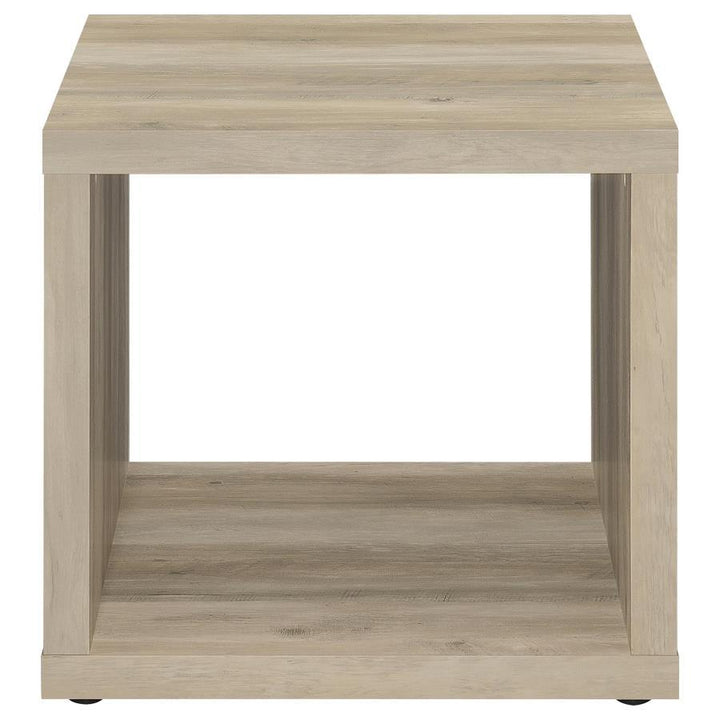 Frisco - Square Engineered Wood Side End Table - Distressed Pine End Table modern furniture Contempo Furniture