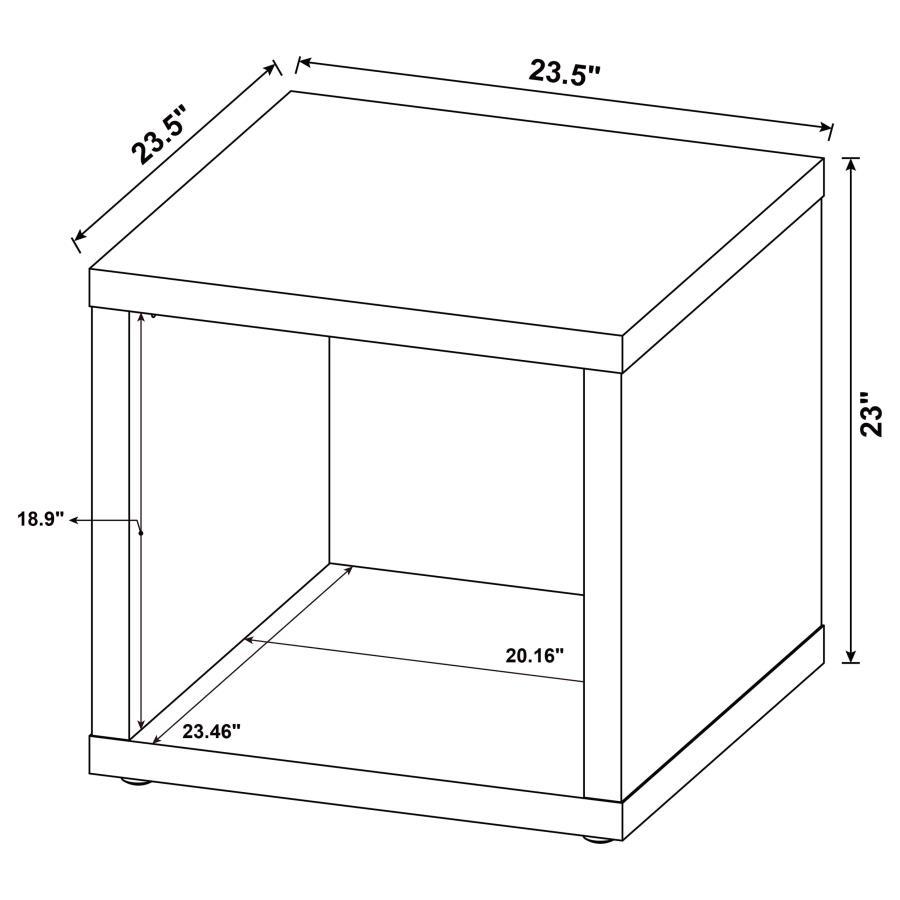 Frisco - Square Engineered Wood Side End Table - Distressed Pine End Table modern furniture Contempo Furniture