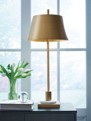 Fritzburn Table Lamp - Gold Table Lamp modern furniture Contempo Furniture