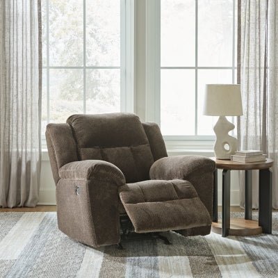 Frohn Recliner - Dark Brown Rocker Chair modern furniture Contempo Furniture